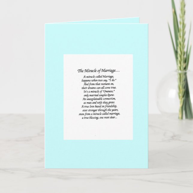 mirakel giftermål, jag kärlek, ditt kort (Framsida)