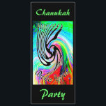 Mirakel händer Chanukah partyinbjudningar Inbjudningar<br><div class="desc">Mirakel händer. Ett färgrikt och att virvla runt designen för chanukiah (menora) för Chanukah. En svart chanukiah och ord "mirakel händer" mot virvla runt,  ljus bubbelpool av färg. En judisk design för Hanukkah gåvor. Beställnings- inbjudningar - tillfoga precis din egna information i de förutsatt att utrymmena.</div>