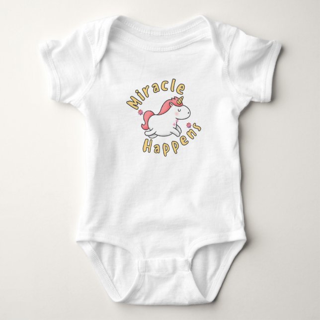 Mirakel händer söt enhörning design för bebisar  t shirt (Framsida)