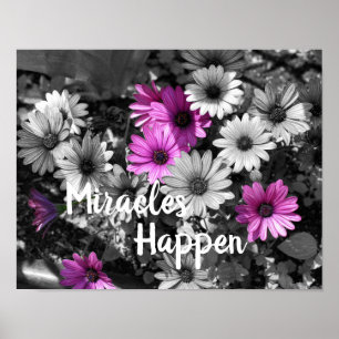 Mirakler Händer Daisy Blommor Inspirerande Poster
