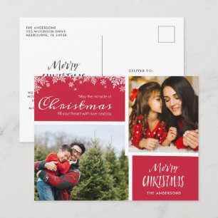 Miraklet av julfamiljens fotobudget helg vykort