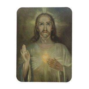 Mirakulös sakral hjärta av den Jesus bilen/kylskåp Magnet