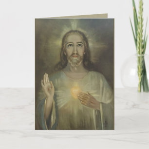 Mirakulös sakral hjärta av tom insida för Jesus Kort