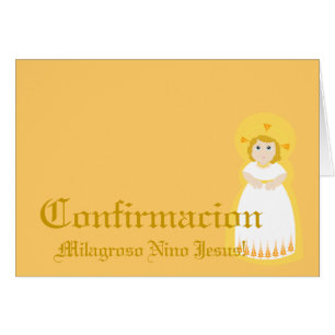 Mirakulösa" Confirmacion" - Spanjor-Skräddarsy Hälsningskort
