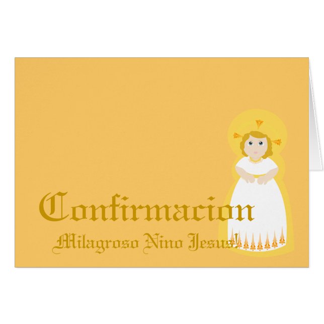 Mirakulösa" Confirmacion" - Spanjor-Skräddarsy Hälsningskort (Framsidan Horizontal)