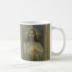 Mirakulöst avbilda av sakral hjärta av den Jesus Kaffemugg