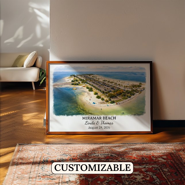 Miramar Beach Florida Affisch, Akvarell, Anpassad Poster (Skapare uppladdad)