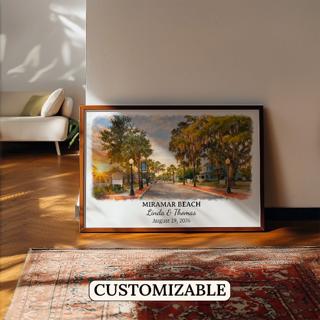 Miramar Beach Florida Affisch, Akvarell, Anpassad Poster (Skapare uppladdad)