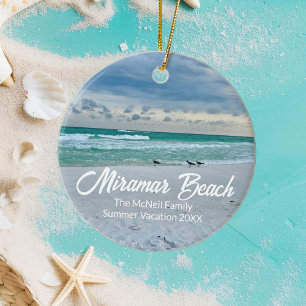 Miramar Beach Florida Bevackra Vacation jul Julgransprydnad Keramik