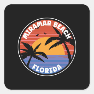 Miramar Beach Florida Sunset Paradise Fyrkantigt Klistermärke