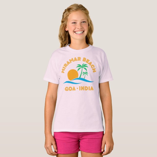 MIRAMAR BEACH-GOA INDIA T SHIRT (Hel framsida)