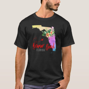 Miramar Beach Karta Matchande Semester Familj Flic T Shirt