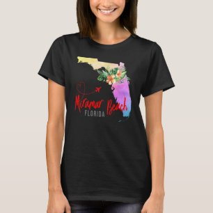Miramar Beach Karta Matchning Semester Familj Flic T Shirt