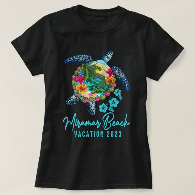 Miramar Beach Sea Turtle Florida Family Vacation 2 T Shirt (Design framsida)