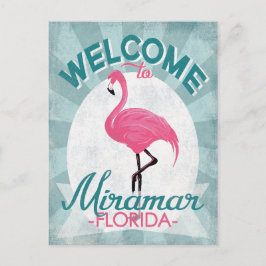 Miramar Florida Rosa Flamingo Retro Vykort