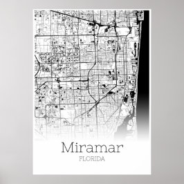 Miramar Karta - Florida - City Karta Poster