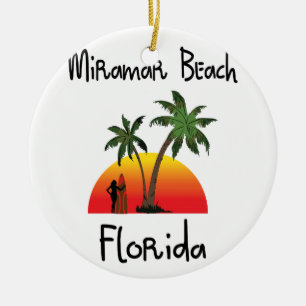 Miramar strand Florida. Julgransprydnad Keramik