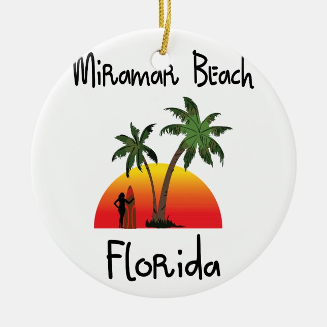 Miramar strand Florida. Julgransprydnad Keramik (Framsidan)