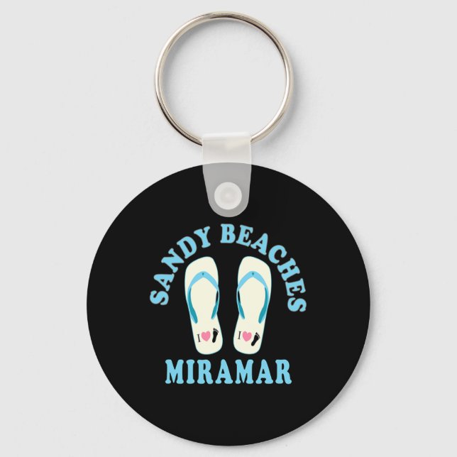 Miramar Vacation Sandy Beacher I Heart Flinflip fl Nyckelring (Framsida)
