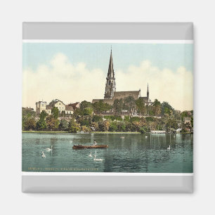 Miramer slott och sjö, Chemnitz, Sachsen, Tysklan Magnet