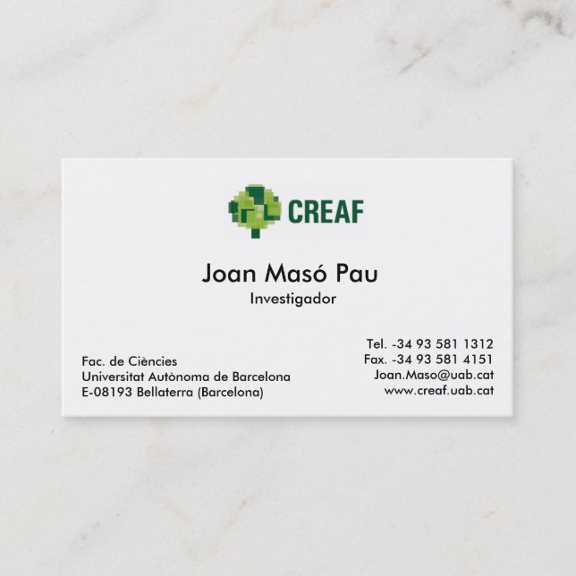 MiraMon lagvisitkort Visitkort (Framsida)