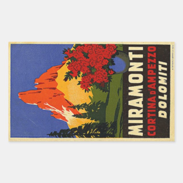 Miramonti Dolomiti Rectangular Sticker Rektangulärt Klistermärke (Framsida)