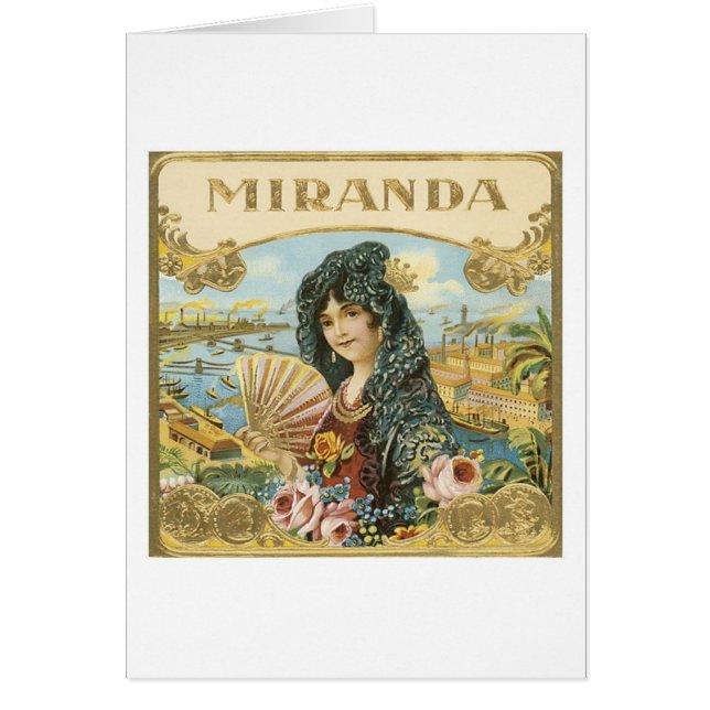 Miranda Cigar Label Hälsningskort (Framsidan)