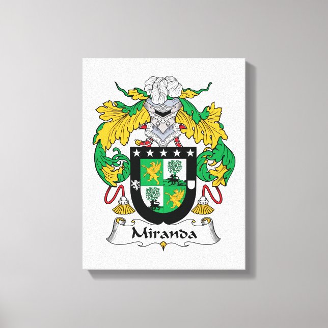 Miranda Family Crest Canvastryck (Framsida)