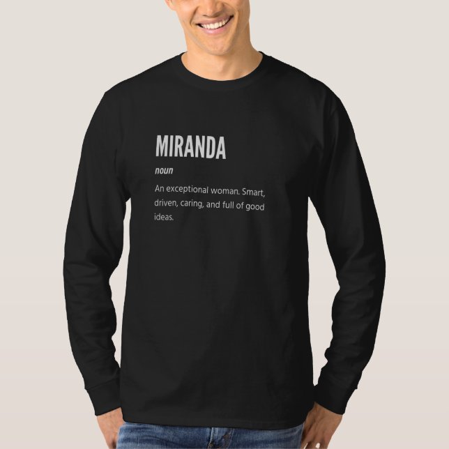 Miranda, Noun, en exceptionell kvinna T Shirt (Framsida)