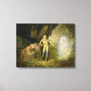 Miranda, Prospero och Ariel, från "stormen" by Canvastryck