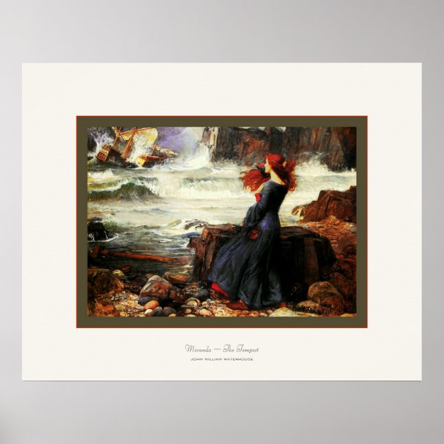 Miranda ~ Tempest ~ John W. Waterhouse Poster (Framsidan)