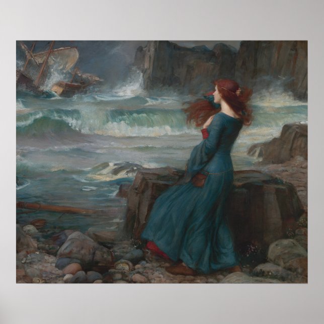 Miranda Tempest John William Waterhouse Art Poster (Framsidan)