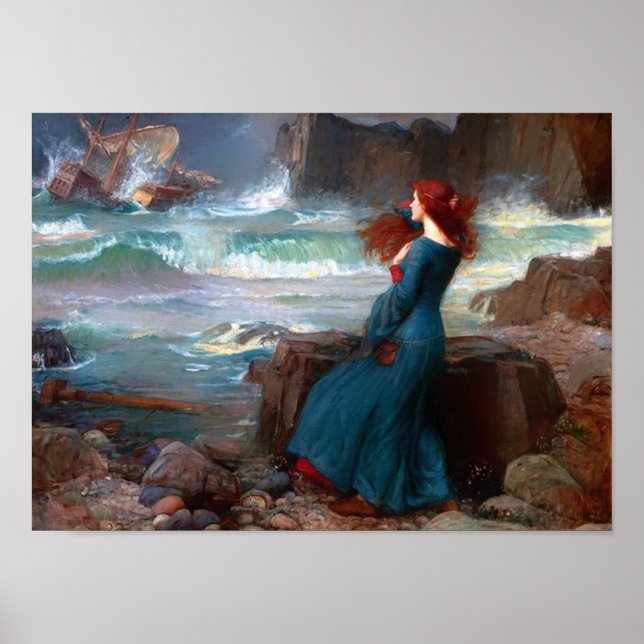 Miranda Tempest John William Waterhouse Poster (Framsidan)