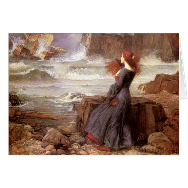 Miranda - The Tempest by John William Waterhouse Hälsningskort (Framsidan Horizontal)