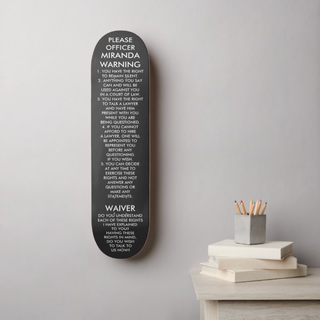 MIRANDA VARNING MINI SKATEBOARD BRÄDA 18,5 CM (Väggkonst)