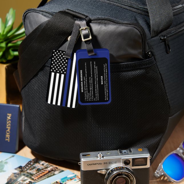 Miranda Warning Tillsatta lagar Police Flagga Bagagebricka (Fram & Baksida)