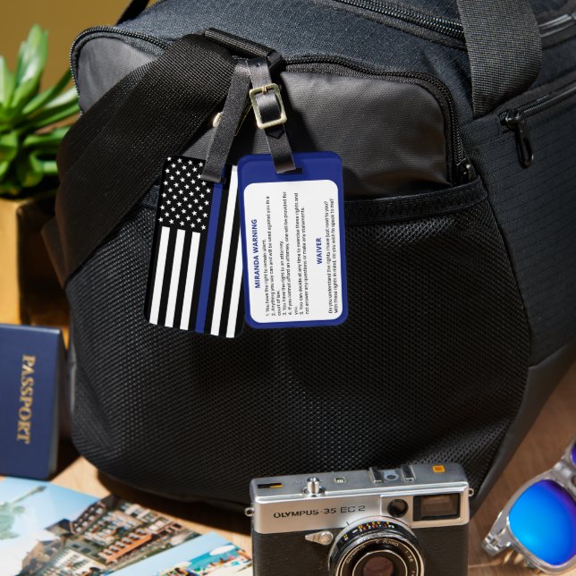 Miranda Warning Tillsatta lagar Police Flagga Bagagebricka (Fram & Baksida)