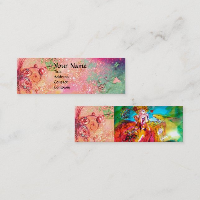 MIRANDOLINA Performing Arts Costume Designer Rosa Mini Visitkort (Fram/baksida)