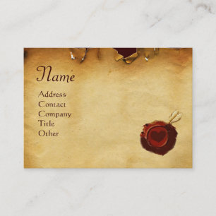 MIRANDOLINA RED VAX SEAL Parchment Monogram kräm Visitkort