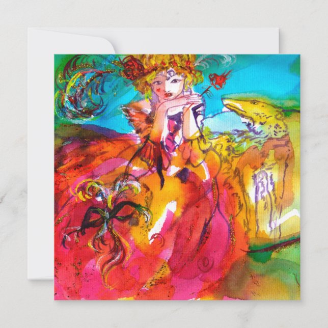 MIRANDOLINA, SWEET SIXTEEN MASQUERADE BOLL, hjärta Inbjudningar (Framsida)