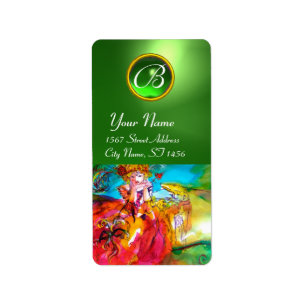 MIRANDOLINA / Venetian karnival Mask Adressetikett