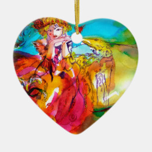 MIRANDOLINA / Venetian karnival Mask Julgransprydnad Keramik