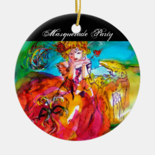 MIRANDOLINA / Venetian karnival Mask Julgransprydnad Keramik