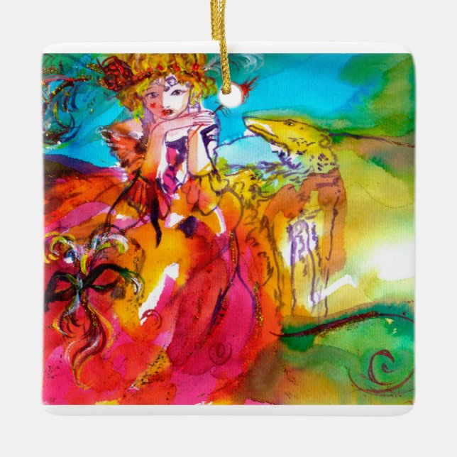 MIRANDOLINA / Venetian karnival Mask Julgransprydnad Keramik (Framsida)