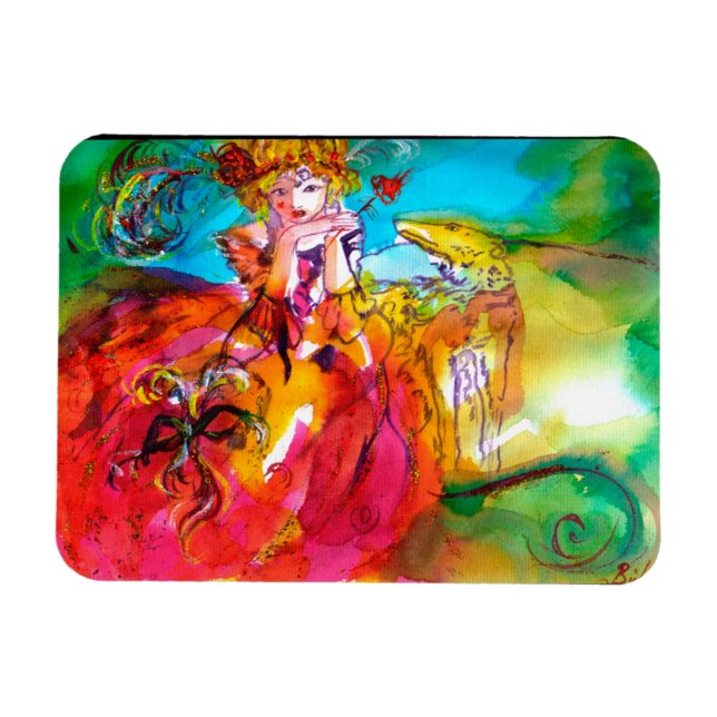 MIRANDOLINA / Venetian karnival Mask Magnet (Horisontell)