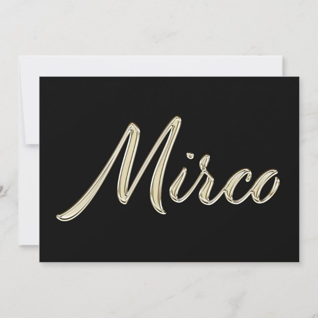 Mirco Name white gold Handwriting Karte Kort (Framsida)