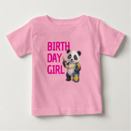 Miro the Dreamer Panda 1st Birthday Girl Baby T T Shirt
