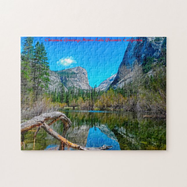 Mirror Lake Yosemite Julhälsningar Pussel (Horisontell)