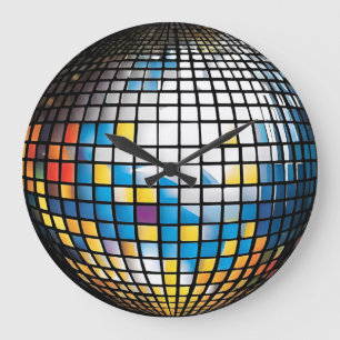 Mirrorball Glitterball Clock Stor Klocka
