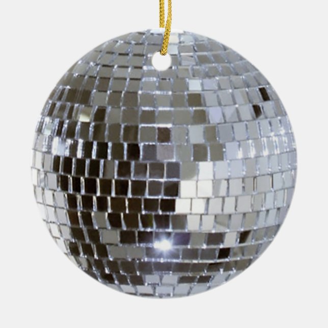 Mirrored Disco Boll 1 Julgransprydnad Keramik (Framsidan)